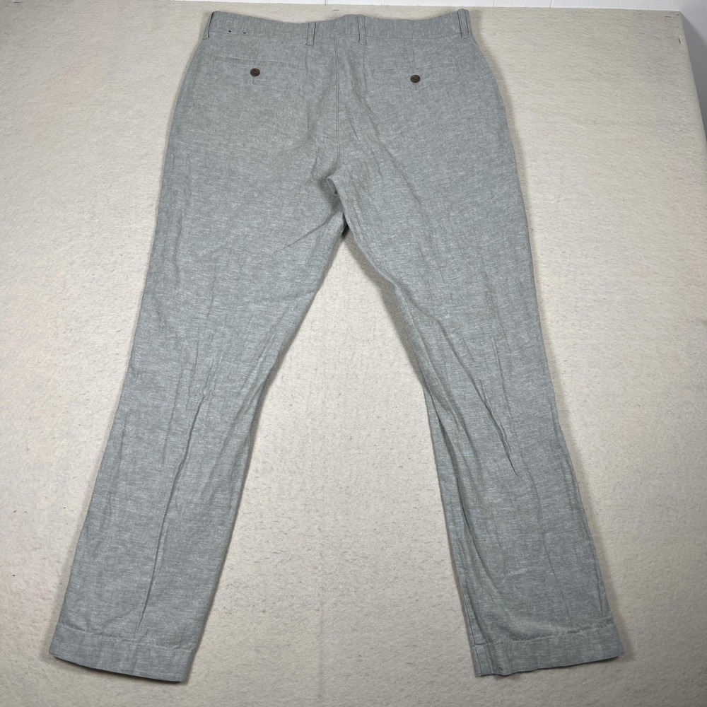 J.Crew Linen Blend Chino Pants‎ Mens 36x31 Gray Straight Leg Casual Lightweight - Picture 10 of 11
